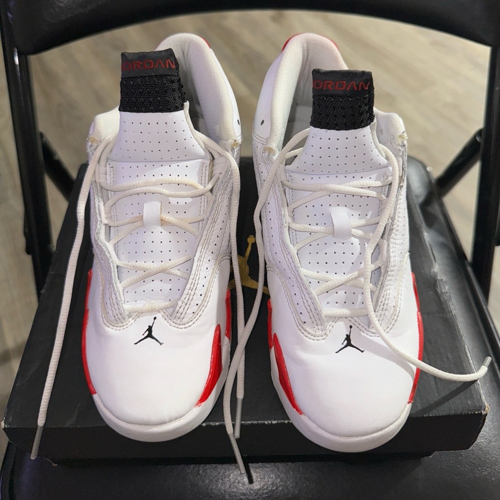 Jordan 14 Retro (PS) White/Black-Varsity Red- Size 2.5y